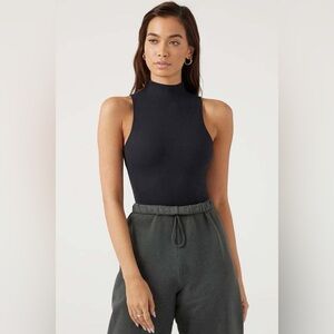 NWT! Joah Brown Mock Neck Tank Top